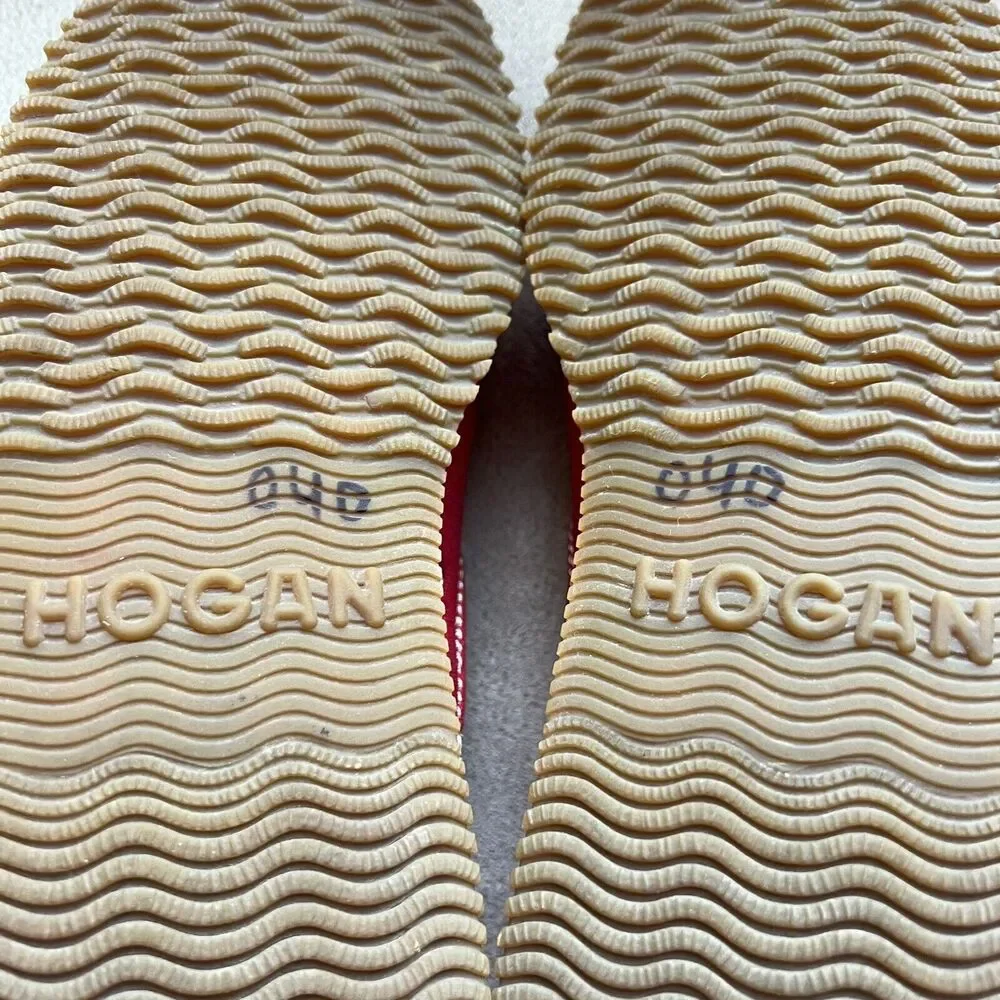 Hogan by Tod’s Bright Red Canvas Lace Up Sneaker Casual Shoes Men’s UK 9.5 US 11